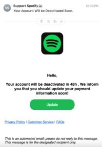 spotify scam email