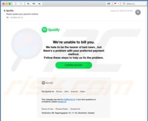 spotify scam email